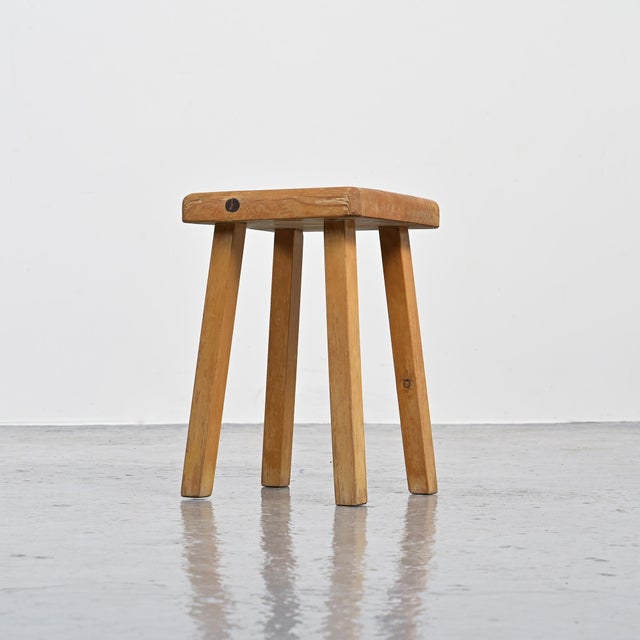 Vintage Pine Stool, France, 1980s For Sale - Image 4 of 12