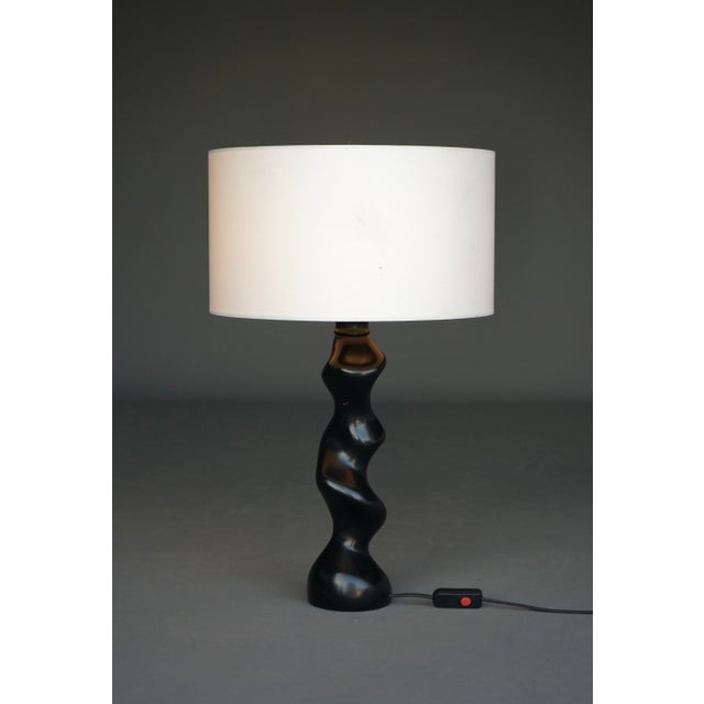 Model 42 Sculptural Ebonised Wood Table Lamp from Temde Leuchten, 1970s For Sale - Image 9 of 14