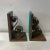 Mid-Century Modern 1940s Art Deco Style Bookends With Brass Metal Scroll Motif - a Pair For Sale - Image 3 of 9