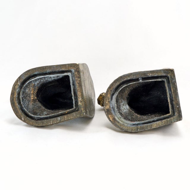 Pair of Mid Century Goldtone Stallion Horsehead Bookends BMPro For Sale - Image 10 of 10