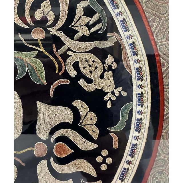 Textile Framed Antique Chinese Qing Dynasty Embroidery 24lp110 For Sale - Image 7 of 8