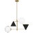 AERIN By Visual Comfort Studio Cosmo 4-Light Medium Chandelier in Midnight Black and Burnished Brass For Sale