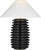 Modern Kelly Wearstler by Visual Comfort Signature Crenelle 27" Stacked Table Lamp in Ebonized Birch with Linen Shade For Sale - Image 3 of 3