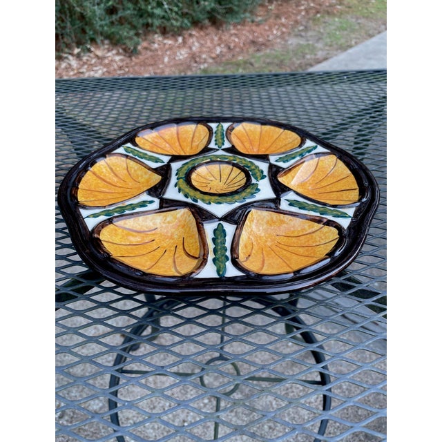 1950s French Saint Jean De Bretagne Majolica Oyster Plate For Sale - Image 14 of 15