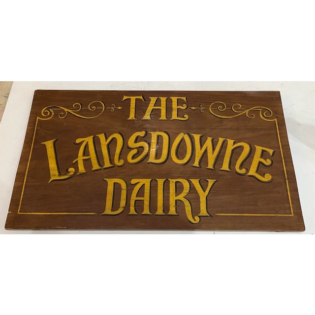 2000s The Lansdowne Dairy English Painted Sign on Wood For Sale - Image 9 of 9