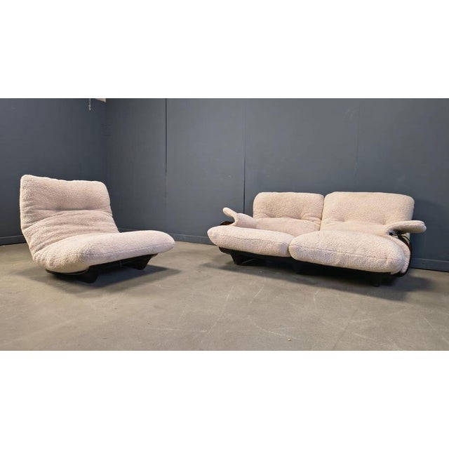 Marsala Sofa and Lounge Chair by Michel Ducaroy for Ligne Roset, 1970s, Set of 2 For Sale - Image 9 of 10