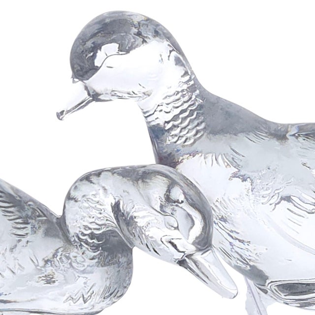 Late 20th Century Baccarat France Crystal Seated Duck Figurines Pair 5" For Sale - Image 5 of 12