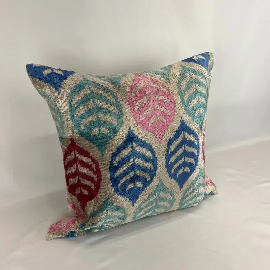 Hand-dyed Velvet Ikat Pillow Cover ✨ Ikats are vibrant fabrics that are hand-dyed and hand-woven. The origins date back to...