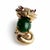 Vintage 14k Gold, Spinach Jade and Ruby Cat Brooch For Sale - Image 10 of 11