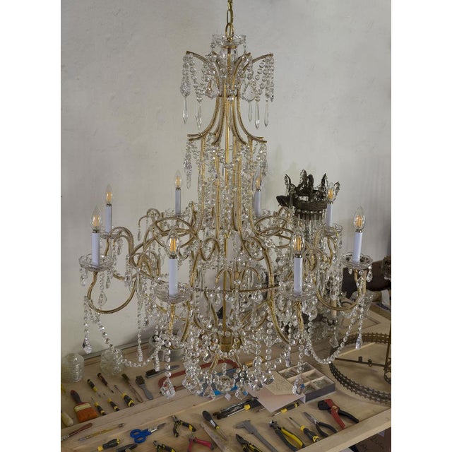 Vintage Chandelier in Golden Metal, 1980s For Sale - Image 9 of 16