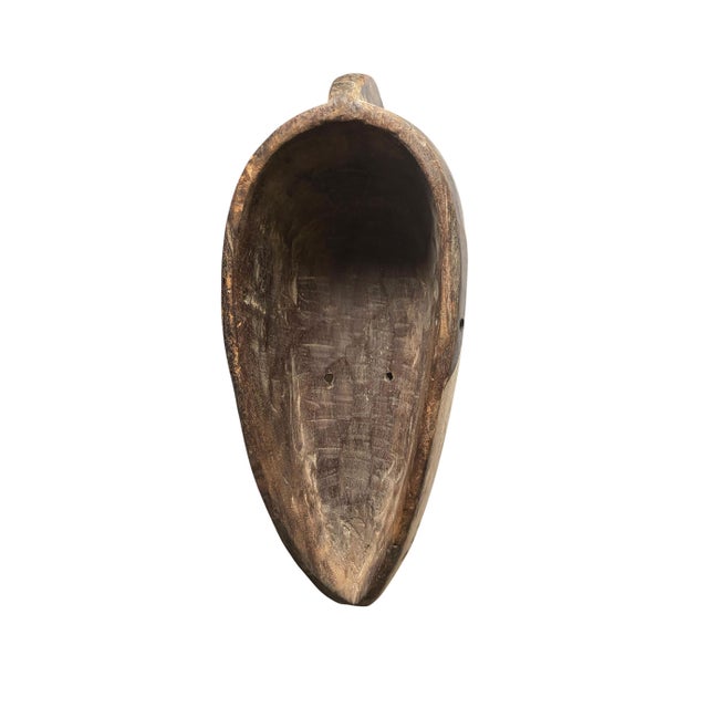 Vintage African Fang Elongated Face Wooden Mask Gabon 17.5" H For Sale In New York - Image 6 of 6