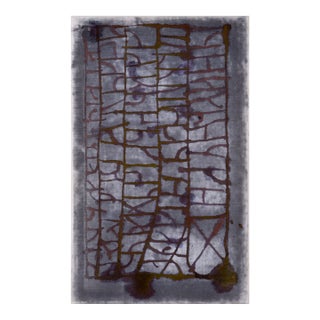 Red Lattice - Abstract Composition on Linen by D. Whalen For Sale