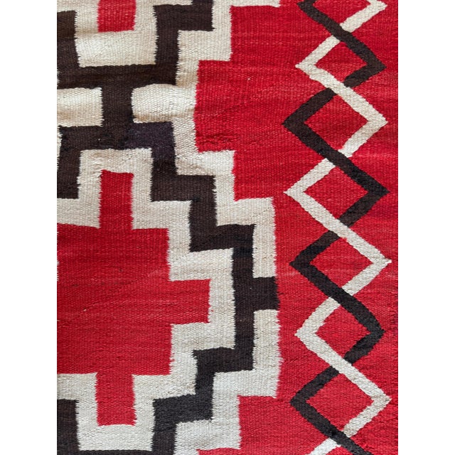 Navajo Rug C 1920, Handmade Native American Textile, 4'7" x 7'2" Red Geometric For Sale - Image 10 of 15