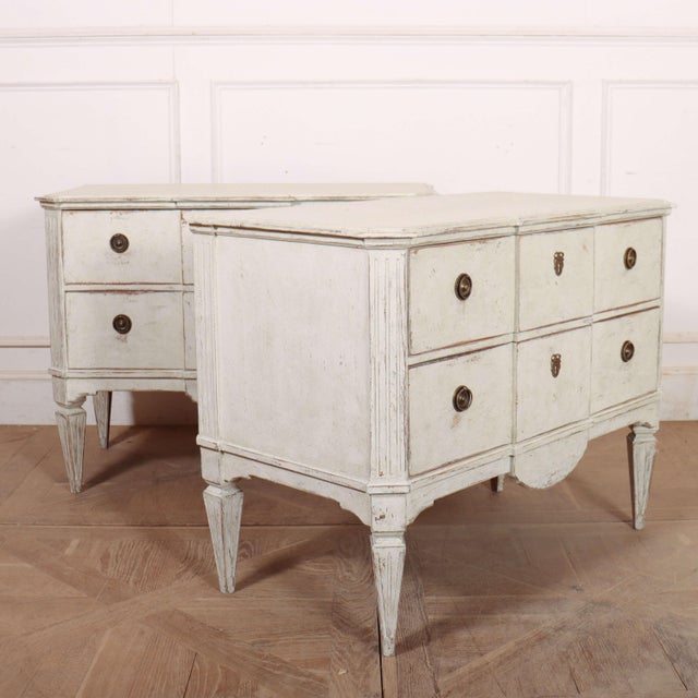 Brown Swedish Breakfront Commodes, Set of 2 For Sale - Image 8 of 11