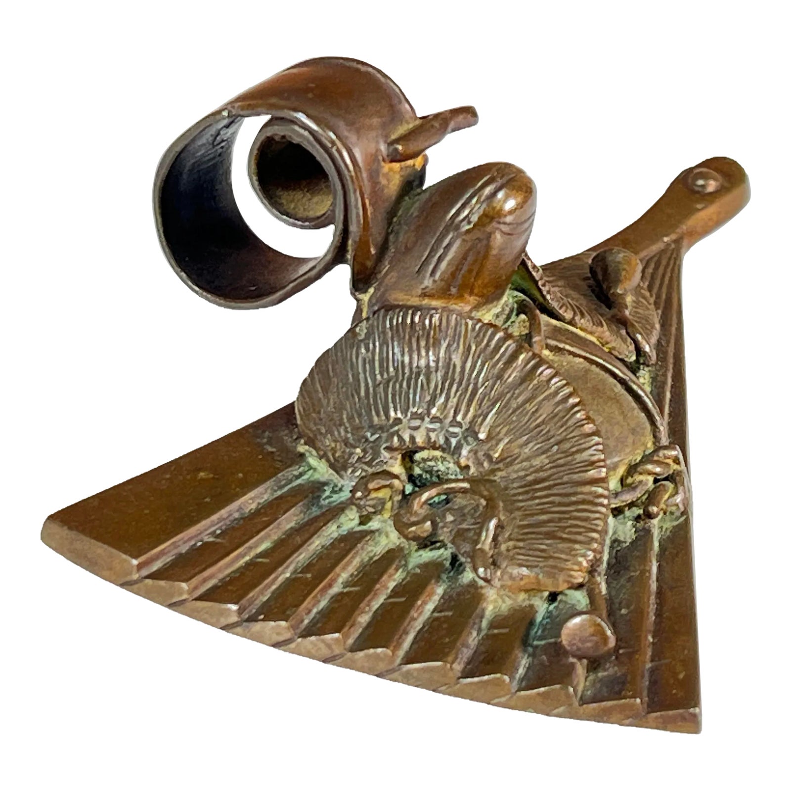 Antique 19th C. Japanese Bronze Fan Paperweight