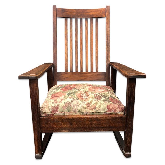 1900s Antique Stickley Quarter Sawn Oak Rocking Chair Chairish