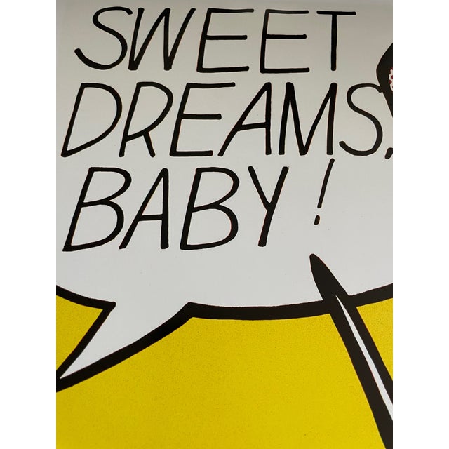 Roy Lichtenstein (1923-1997) Iconic Exhibit Poster Sweet Dreams, Baby (1965), Original Roy Lichtenstein Museum Poster, Printed in Denmark For Sale - Image 6 of 7