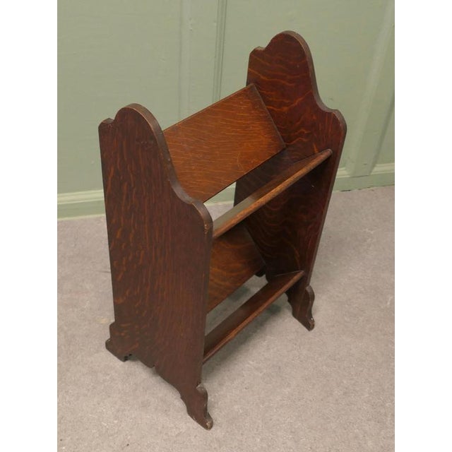 Arts & Crafts Open Front Slope-Shelf Fireside Book Trough, 1880 For Sale - Image 6 of 7
