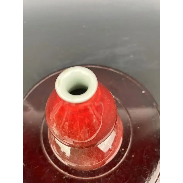 Art Deco Chinese Vintage Porcelain Vase Old Porcelain Factory Flambé Glaze Porcelain Double-Gourd Vase For Sale - Image 3 of 5