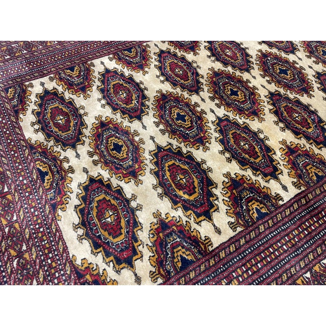 1960s Vintage Persian Bokhara Style Geometric Area Rug For Sale - Image 5 of 9