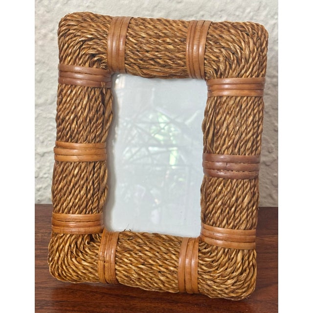 Vintage coastal jute and rattan frame for 4" x 6" photograph. A natural and organic touch. Most items found at Pub & Oasis...