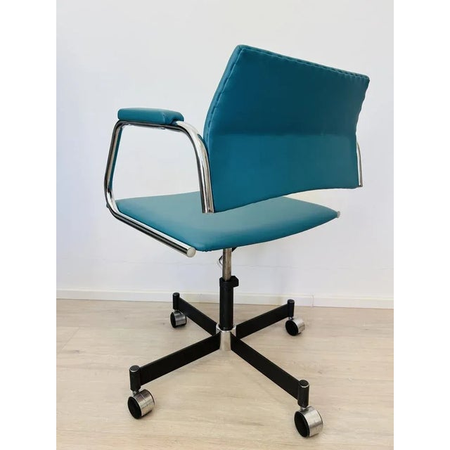 Ocean Blue Desk Chair from Kovona, 1970s For Sale - Image 4 of 9