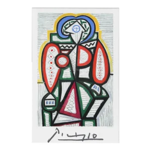 1980s "Femme Assise" Lithograph After Pablo Picasso