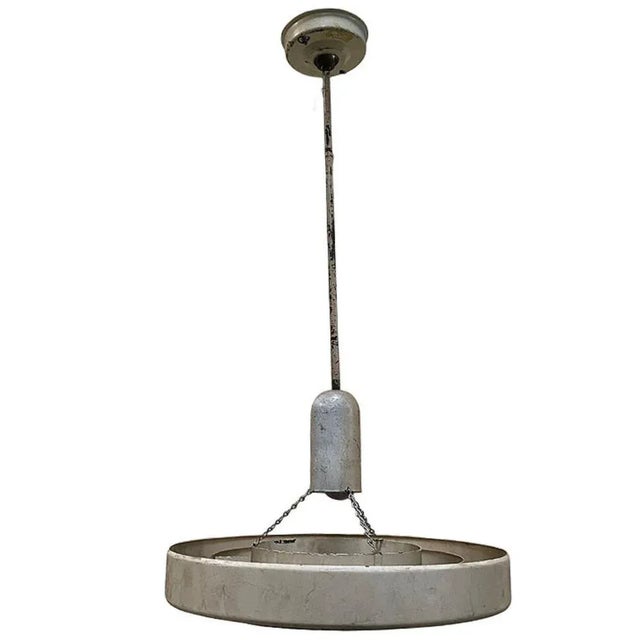 Mid-Century "Saturn" Ceiling Steel 19" Pendant by Kurt Versen, 18 Available For Sale - Image 4 of 9