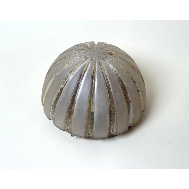 Sea Urchin Frosted Glass Wall Lights with Golden Glow, 1970s, Set of 2 For Sale - Image 15 of 18