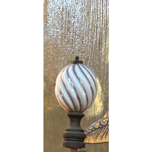 Off-white Early Italian Porcelain Floral Lamp in the Manner of Capodimonte For Sale - Image 8 of 10