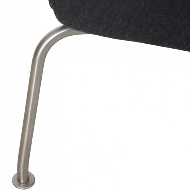 Set of Wingchair with Ottoman in Grey Fabric by Hans Wegner, 2019 For Sale - Image 13 of 18