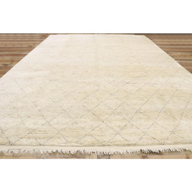 Beige Organic Neutral Moroccan Rug - 09'11 X 14'03 For Sale - Image 8 of 9