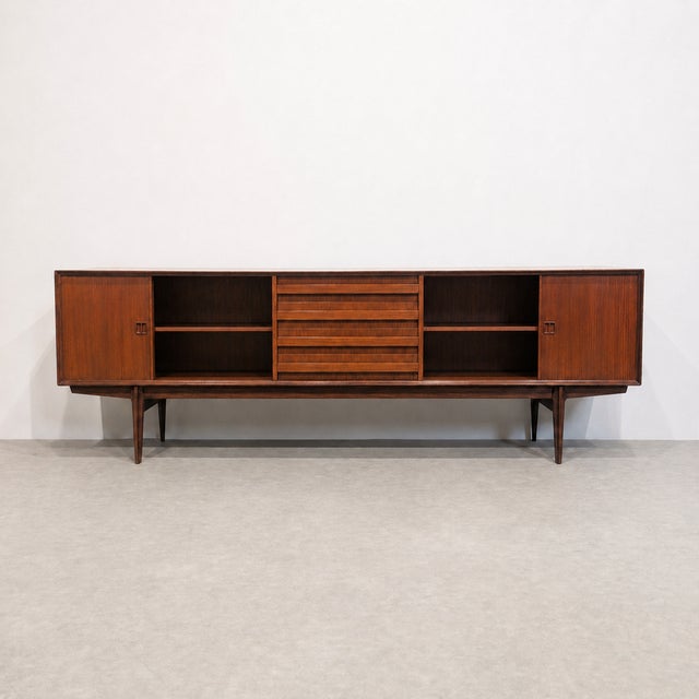 Beautiful vintage teak sideboard designed by oswald vermaercke for the belgian manufacturer v-form. this model is part of...