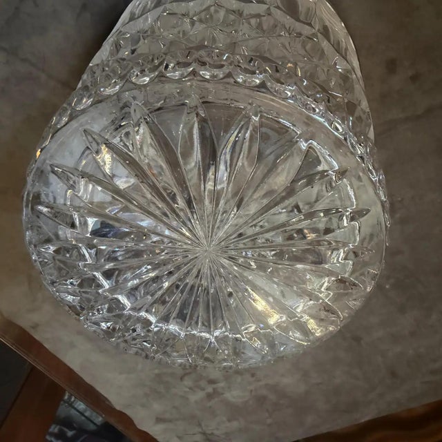 Transparent 1980s Mid-Century Modern Cut Crystal and Chromed Metal French Wine Cooler For Sale - Image 8 of 10