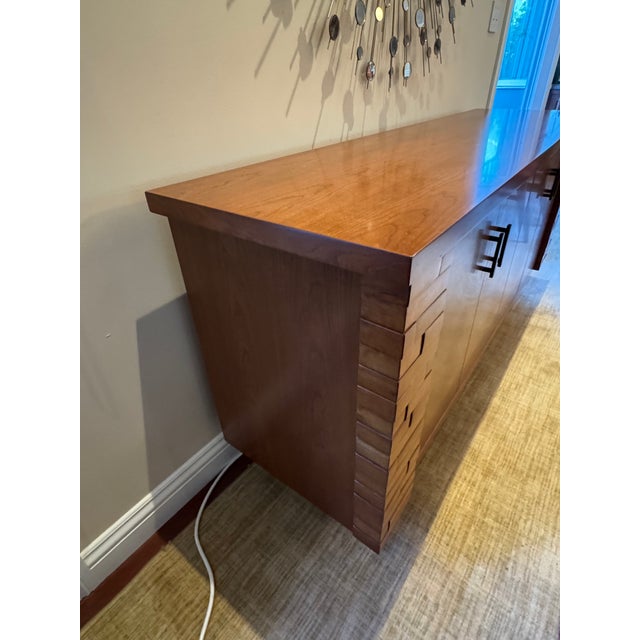 Wood Knowlton Brothers Avenue Credenza in Walnut Cherry Mid-Century Modern, Attributed For Sale - Image 7 of 10