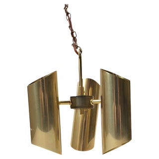 Mid-Century Italian Chandelier in Brass Attributed to Stilnovo, 1960s For Sale