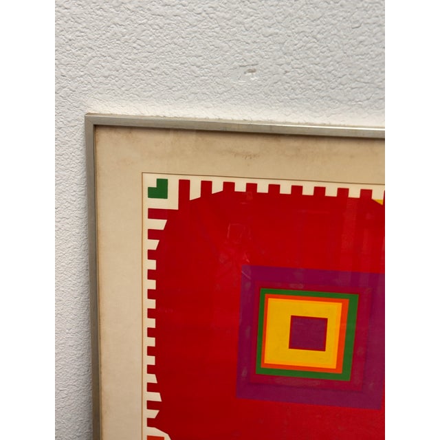 Limited Edition Signed + Numbered Geometric Abstract Serigraph , Vintage For Sale - Image 4 of 12