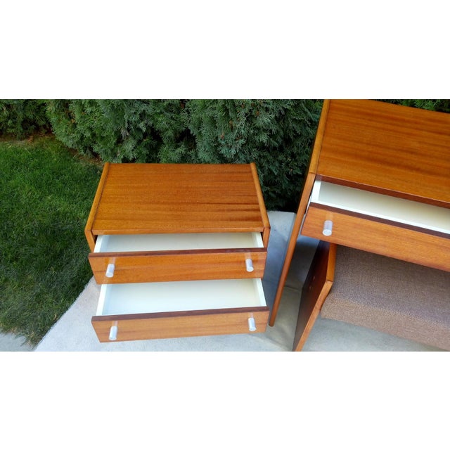 Bedside Tables, Stool and Dressing Table by Jindřich Halabala, 1970s, Set of 4 For Sale - Image 4 of 17