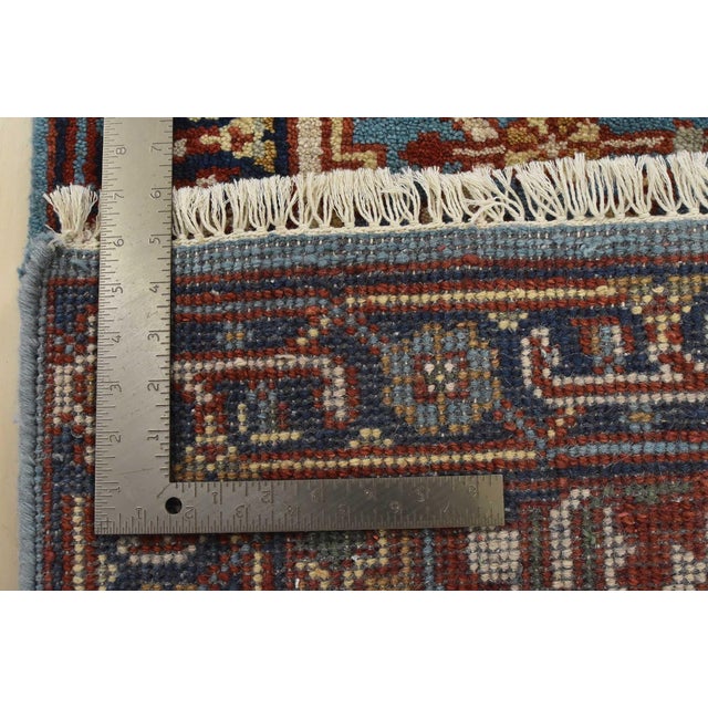Heriz Runner 2’7” X 8’1” Blue Wool Tribal Hand-Knotted Oriental Rug For Sale - Image 12 of 12