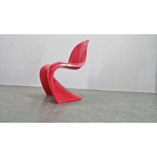 Plastic Red Chairs attributed to Verner Panton for Herman Miller / Fehlbaum, 1970s, Set of 4 For Sale - Image 7 of 17