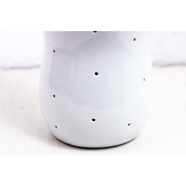 1980s Perforated Ceramic Table Lamp, 1970s For Sale - Image 5 of 11