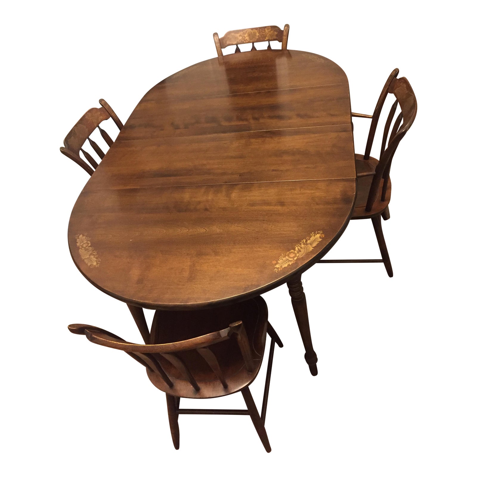 Vintage Hitchcock Dining Table With 4 Chairs Chairish