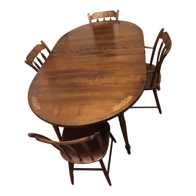 Vintage Hitchcock Dining Table With 4 Chairs Chairish