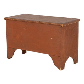 American Red Painted Pine Blanket Chest For Sale