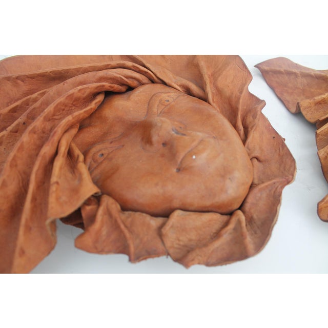 Vintage Formed Leather Wall Hanging Portraits A Pair Chairish