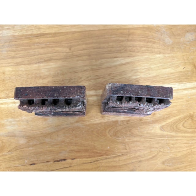 1920’s Asian soapstone Bookends made in China during the Republic period. These bookends are hand carved depicting a large...