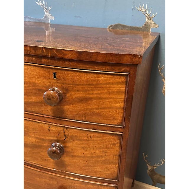 Antique mahogany bowfront chest of drawers in very good condition and ready for daily use. Beautiful patina. Attractive...