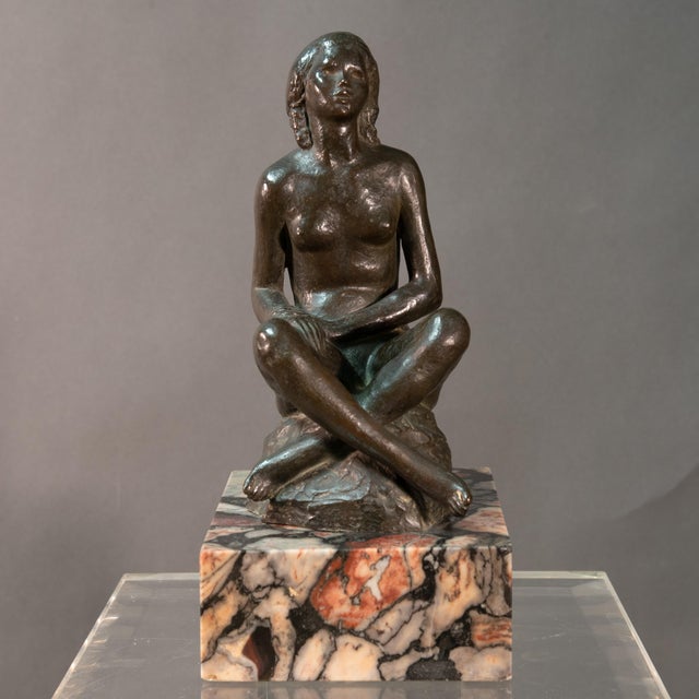 Gaetano Martinez, Art Deco Nude of Woman, 1925, Bronze & Marble For Sale - Image 15 of 15
