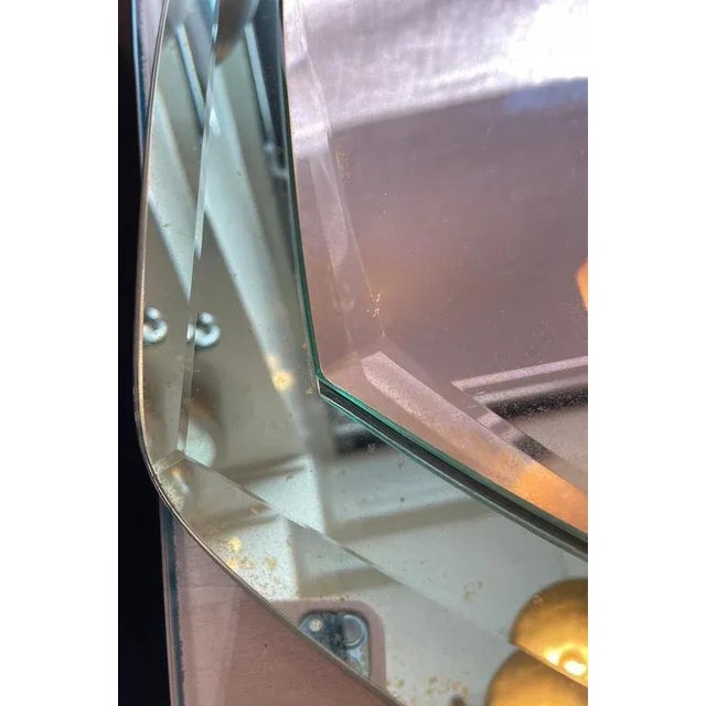 Mirror with Light Blue Glass Border, 1950s For Sale - Image 9 of 12