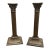 Pair of Neoclassical Corinthian Column Brass Candlesticks For Sale